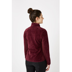 Gestreepte fleece paardrijjas Horze Della dames Port Royale Bordeaux