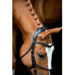 Bridon Montar Lyon 8-Fig gelooid leer Zwart