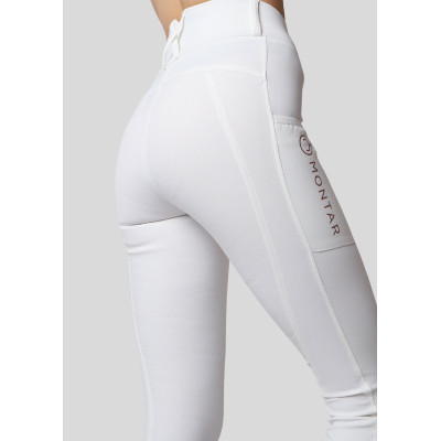 Legging Montar Michelle logo full grip femme Blanc / rose gold