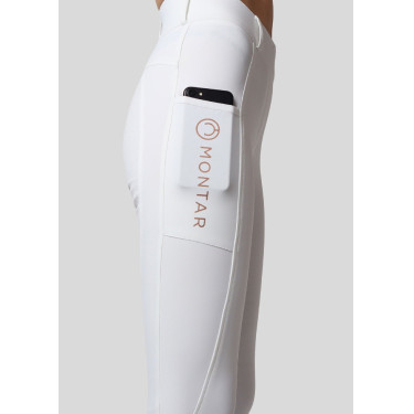 Montar Michelle legging met logo en full grip voor dames Wit / roségoud