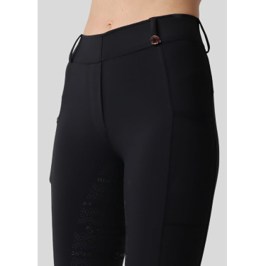 Montar Michelle legging met logo en full grip voor dames Zwart / roségoud