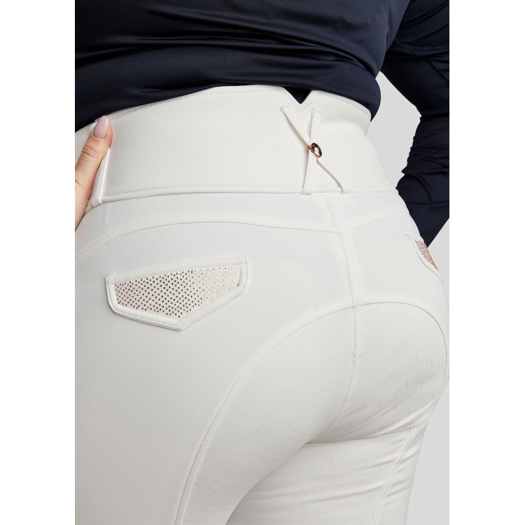 Hoge taille rijbroek Montar Briella crystal Rose gold Curve full grip dames Hoge taille rijbroek Montar Briella crystal Rose gold Curve full grip dames