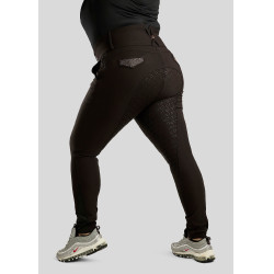 Hoge taille rijbroek Montar Briella crystal Rose gold Curve full grip dames Zwart
