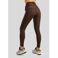 Hoge taille rijbroek Montar Briella crystal Rose gold Curve full grip dames Bruin Hoge taille rijbroek Montar Briella crystal Rose gold Curve full grip dames Bruin