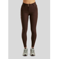 Hoge taille rijbroek Montar Briella crystal Rose gold Curve full grip dames Bruin Hoge taille rijbroek Montar Briella crystal Rose gold Curve full grip dames Bruin