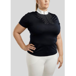 Wedstrijdpolo Montar crystal clear dames Marine Marineblauw