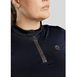 Polo Montar Briella lange mouwen kristal Roségoud Curve dames Marine Marineblauw