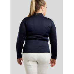 Polo Montar Briella lange mouwen kristal Roségoud Curve dames Marine Marineblauw