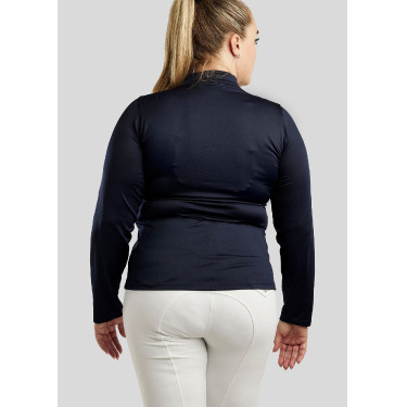 Polo Montar Briella lange mouwen kristal Roségoud Curve dames Marine Marineblauw