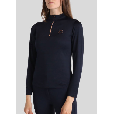 Polo Montar Everly Mon Tech dames lange mouwen roségoud Marine Marineblauw Polo Montar Everly Mon Tech dames lange mouwen roségoud Marine Marineblauw