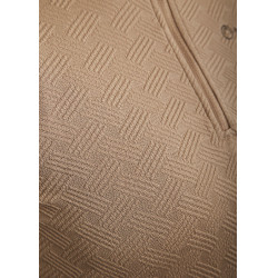 Polo Montar MoCilia Jacquard verfijnd dames lange mouwen Latté Bruin
