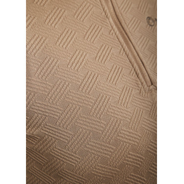 Polo Montar MoCilia Jacquard verfijnd dames lange mouwen Latté Bruin