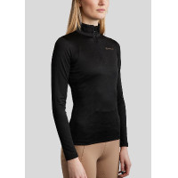 Polo Montar MoCilia Jacquard verfijnd dames lange mouwen Zwart Polo Montar MoCilia Jacquard verfijnd dames lange mouwen Zwart