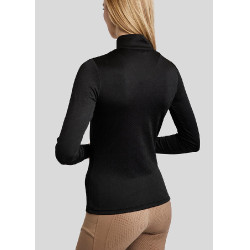 Polo Montar MoCilia Jacquard verfijnd dames lange mouwen Zwart Polo Montar MoCilia Jacquard verfijnd dames lange mouwen Zwart