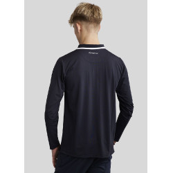 Polo Montar MoDrake heren contrasterende kraag lange mouwen Donker marineblauw