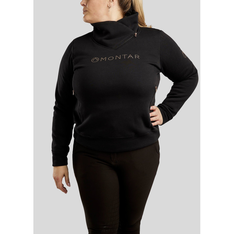 Trui Montar Naja met rits bij de hals crystal rose gold Curve dames