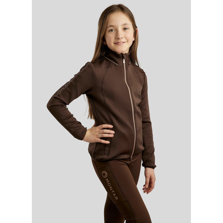 Sweatshirt met rits Montar MoFlora kristal roségoud kind