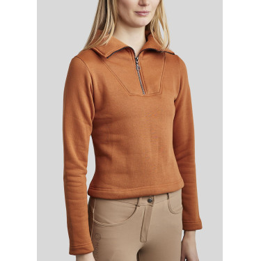 Sweatshirt Montar MoElla kwart rits dames Brons Bruin