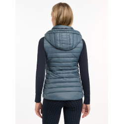 Mouwloze bodywarmer met capuchon LeMieux Tilly dames Petrol Blauw