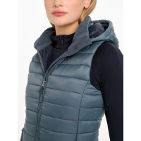 Mouwloze bodywarmer met capuchon LeMieux Tilly dames Petrol Blauw