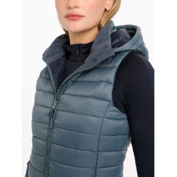 Mouwloze bodywarmer met capuchon LeMieux Tilly dames Petrol Blauw