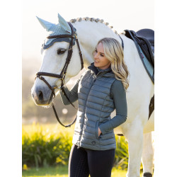 Mouwloze bodywarmer met capuchon LeMieux Tilly dames Petrol Blauw