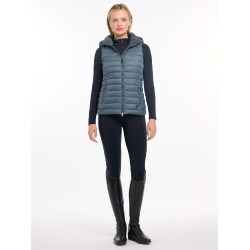 Mouwloze bodywarmer met capuchon LeMieux Tilly dames Petrol Blauw