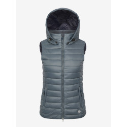 Mouwloze bodywarmer met capuchon LeMieux Tilly dames Petrol Blauw