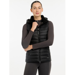 Mouwloze bodywarmer met capuchon LeMieux Tilly dames Zwart oud model