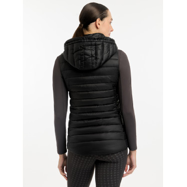 Mouwloze bodywarmer met capuchon LeMieux Tilly dames Zwart oud model