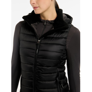 Mouwloze bodywarmer met capuchon LeMieux Tilly dames Zwart oud model