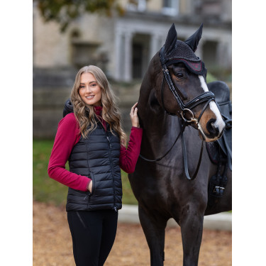 Mouwloze bodywarmer met capuchon LeMieux Tilly dames Zwart oud model