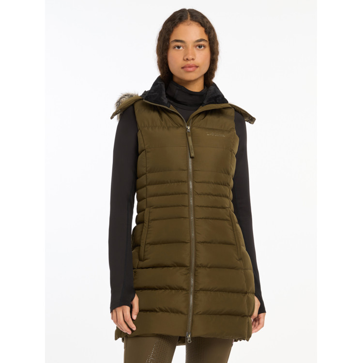 Mouwloze gewatteerde bodywarmer LeMieux Harper Longline dames