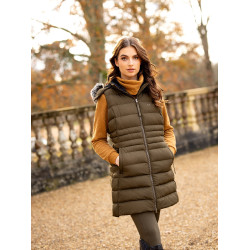 Mouwloze gewatteerde bodywarmer LeMieux Harper Longline dames Alpine Bruin Mouwloze gewatteerde bodywarmer LeMieux Harper Longline dames Alpine Bruin