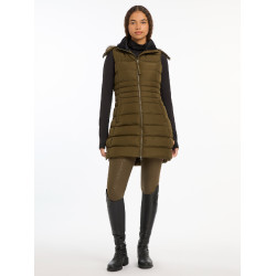 Mouwloze gewatteerde bodywarmer LeMieux Harper Longline dames Alpine Bruin Mouwloze gewatteerde bodywarmer LeMieux Harper Longline dames Alpine Bruin