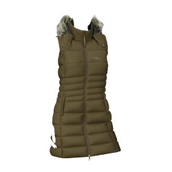 Mouwloze gewatteerde bodywarmer LeMieux Harper Longline dames Alpine Bruin