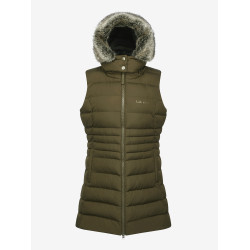 Mouwloze gewatteerde bodywarmer LeMieux Harper Longline dames Alpine Bruin Mouwloze gewatteerde bodywarmer LeMieux Harper Longline dames Alpine Bruin