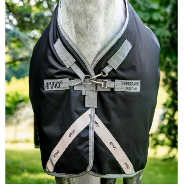 Horseware Amigo Bravo 12 XL 0g deken Zwart / titaniumgrijs / zilver