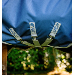 Horseware Dekens High Neck Amigo® Bravo 12 Original 250g 1200D Marine / grijs titanium / zilver Marineblauw