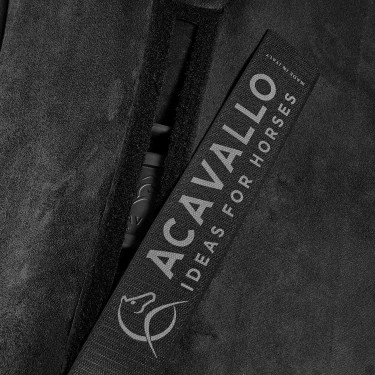 Piuma WFS schokdemper met zak en verhoogde voorkant in suède Acavallo Zwart