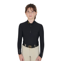 Basislaag Equestro trainingsshirt met lange mouwen voor meisjes Roze camée Basislaag Equestro trainingsshirt met lange mouwen voor meisjes Roze camée
