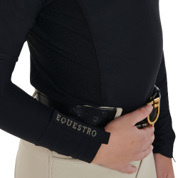 Basislaag Equestro trainingsshirt met lange mouwen voor meisjes Zwart