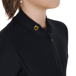 Basislaag Equestro trainingsshirt met lange mouwen voor meisjes Zwart