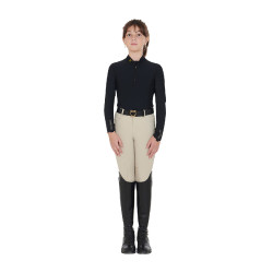 Basislaag Equestro trainingsshirt met lange mouwen voor meisjes Zwart