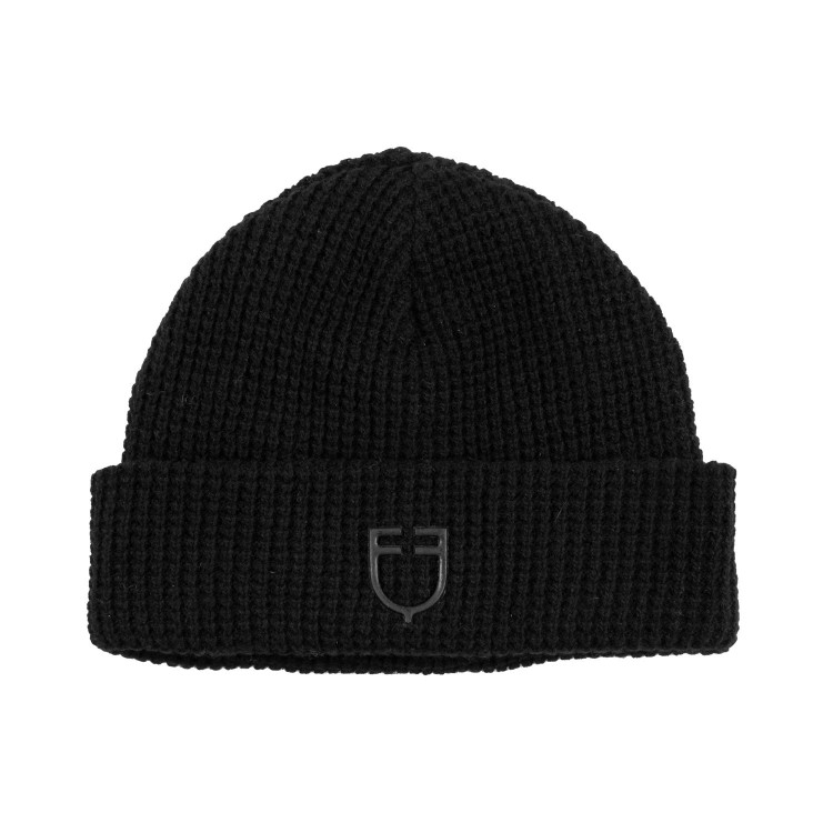 Uniseks Equestro muts van geribde wol met logo