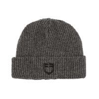 Uniseks Equestro muts van geribde wol met logo Zwart