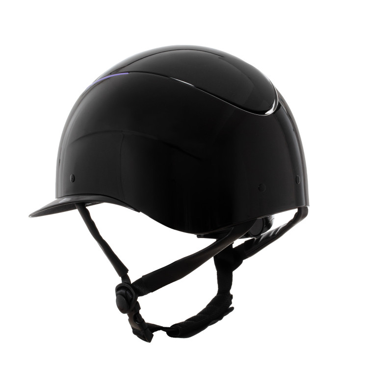 Helm met riem van gepolijst imitatieleer goedgekeurd volgens EN 1384-2023 Equestro Helm met riem van gepolijst imitatieleer goedgekeurd volgens EN 1384-2023 Equestro