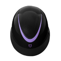 Helm met riem van gepolijst imitatieleer goedgekeurd volgens EN 1384-2023 Equestro Zwart / paars Helm met riem van gepolijst imitatieleer goedgekeurd volgens EN 1384-2023 Equestro Zwart / paars