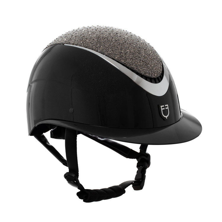Star-helm met brede klep en strass, gehomologeerd volgens EN 1384-2023 Equestro Star-helm met brede klep en strass, gehomologeerd volgens EN 1384-2023 Equestro