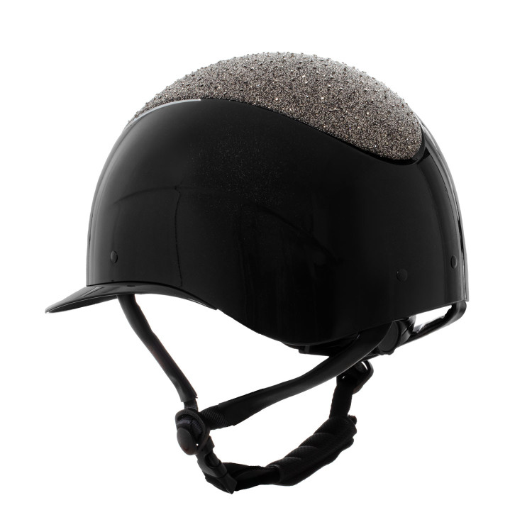 Star-helm met brede klep en strass, gehomologeerd volgens EN 1384-2023 Equestro Star-helm met brede klep en strass, gehomologeerd volgens EN 1384-2023 Equestro